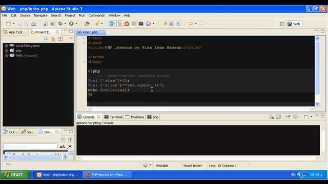 17-Associative Indexed Array смотреть онлайн