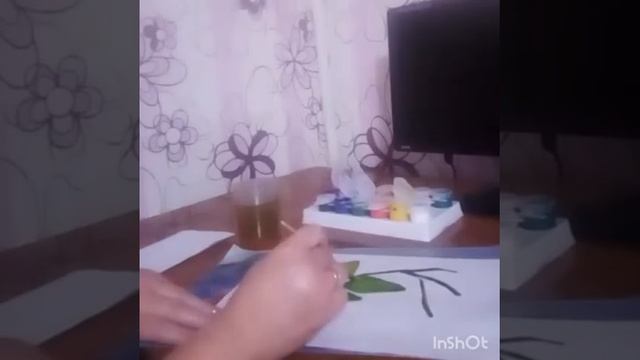 Рисование красками "Веточка сирени" смотреть онлайн