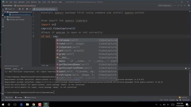 Open Webcam using python смотреть онлайн