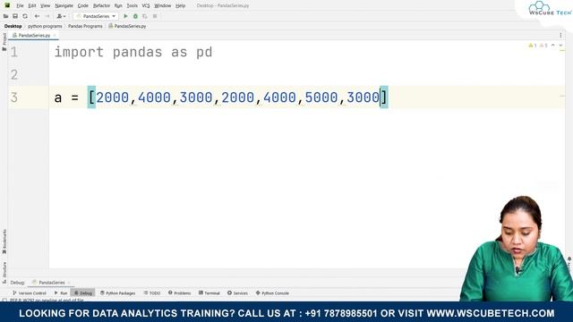 Learn Pandas Data Structures & Series in Python with Wcube Tech English Tutorial смотреть онлайн