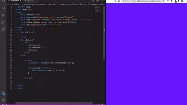 CLICK OUTSIDE OR ON LINKS TO CLOSE NAVBAR | CSS & JAVASCRIPT смотреть онлайн