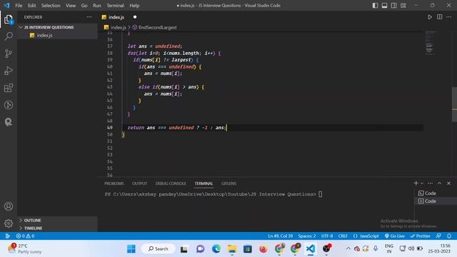 Find the second largest element in an array || JavaScript || Leetcode || Beginners friendly solutio смотреть онлайн