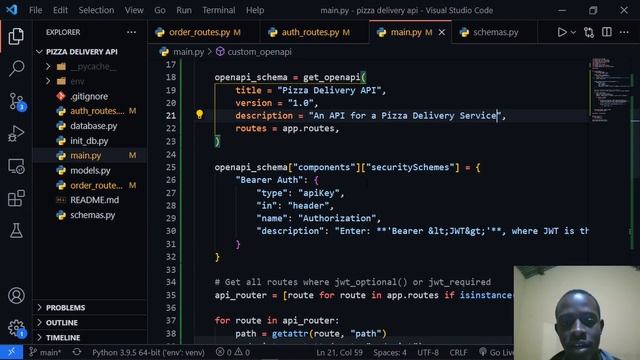 Build a Pizza delivery API with FastAPI #15 | Bearer JWT Auth on Swagger UI смотреть онлайн