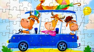 Бурёнка Даша - собираем пазлы для детей Раскрашка ТВ