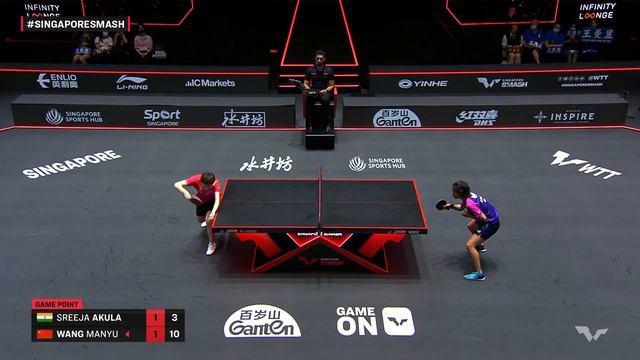 Wang Manyu vs Sreeja Akula | WS R64 | Singapore Smash 2024 смотреть онлайн