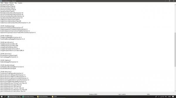 SCUM | Настройка конфига одиночной игры | Отключить роботов | Добавить коэффициент лута и другое...