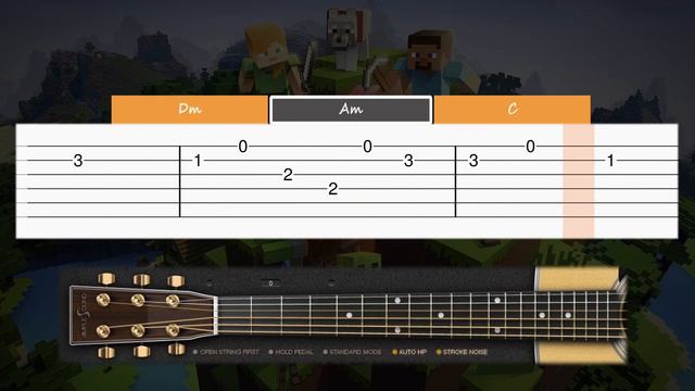 Minecraft - Living Mice - EASY Guitar tutorial (TAB AND CHORDS) смотреть онлайн