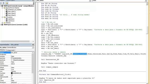 Vídeo 68 - Parte 02 - Conexão VBA + MySQL - Criar tabelas e inserir dados смотреть онлайн