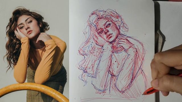 Pen drawing time lapse смотреть онлайн