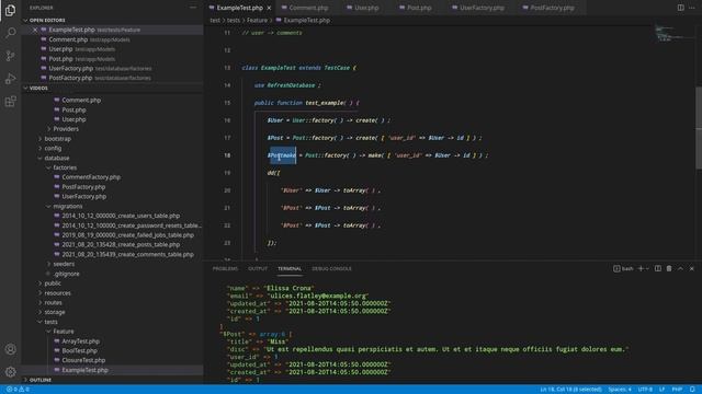 class factory in phpUnit and laravel testing смотреть онлайн