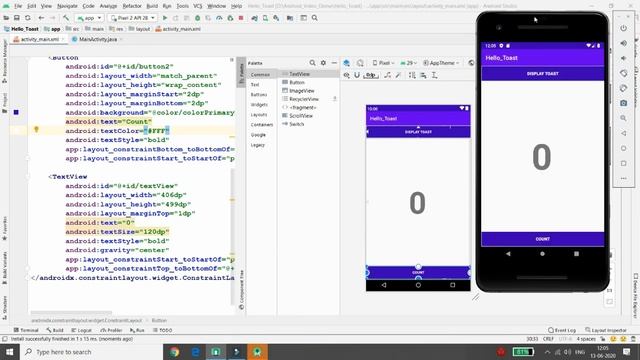 Toast, Button & TextView in Android using Java смотреть онлайн
