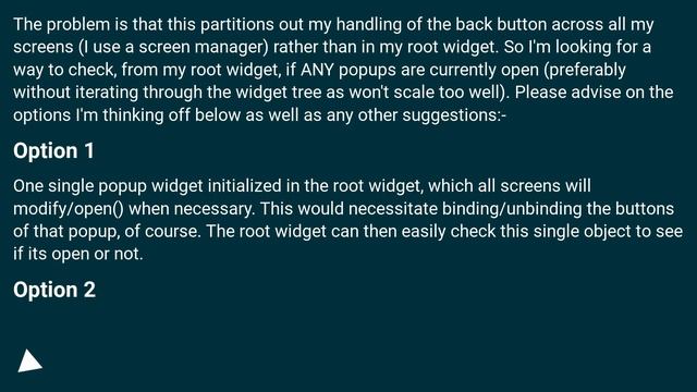 Kivy - check if popup is currently showing (because Kivy Popup isn't really modal (back button/keyb смотреть онлайн