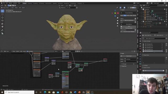 How to texture Yoda in Blender (2.92) смотреть онлайн