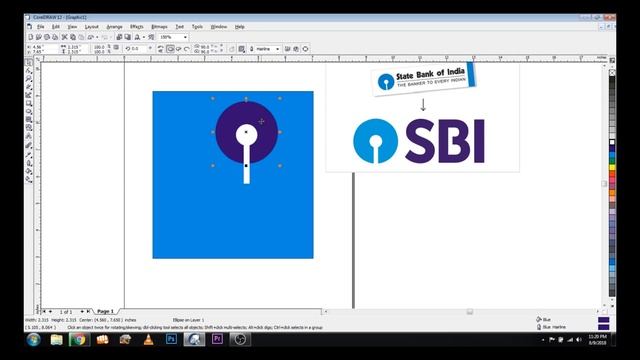 sbi logo in corel draw| how to use shaping in corel смотреть онлайн
