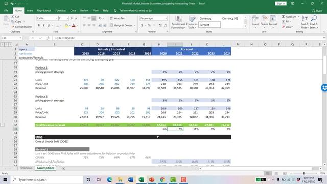 Income Statement Forecasting - How to do a 5 year forecast in excel смотреть онлайн