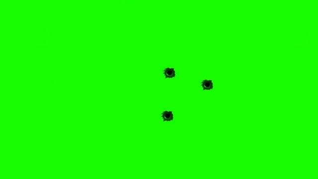 Дырки от пули или след от выстрела на зеленом фоне хромакей смотреть онлайн