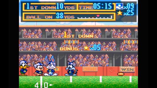 Super Nintendo (Snes) 16-bit Tiny Toon Adventures Buster Busts Loose Stage 4 Football (Футбол)