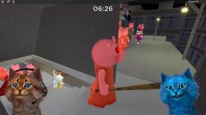 ПОБЕГ ОТ 100 ИГРОКОВ ПИГГИ (Roblox Piggy but it's 100 Players) Весёлый Кот и КОТЁНОК ЛАЙК