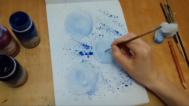 Нетрадиционная техника рисования «набрызг» Рисуем одуванчик урок от Кадынцевой Екатерины смотреть онлайн