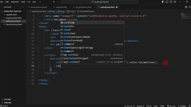 #4. JavaScript Practical's || Check Palindrome смотреть онлайн