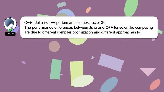C++ : Julia vs c++ performance almost factor 30 смотреть онлайн