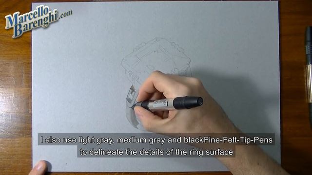 Drawing Tutorial - How to Create a Sketch Outline and Draw a White Gold Ring смотреть онлайн