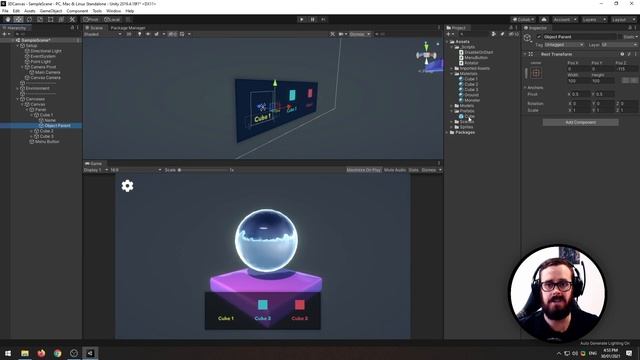 Placing 3D objects on a Unity canvas смотреть онлайн