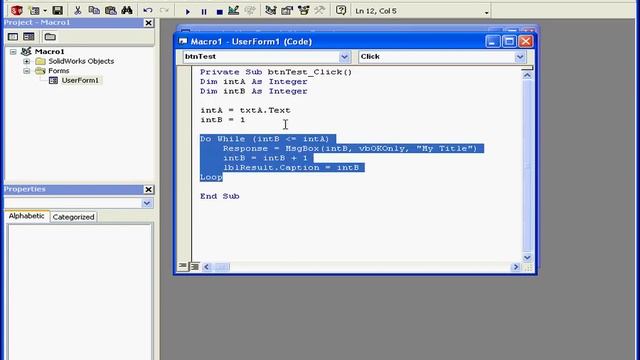 SOLIDWORKS VBA 26 ( Do While Loop ) Tutorial смотреть онлайн