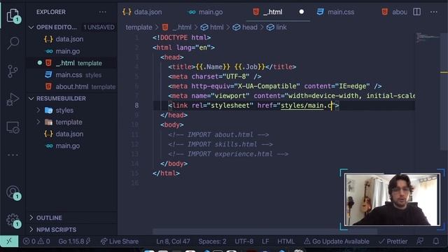 Build a simple resume with Golang смотреть онлайн