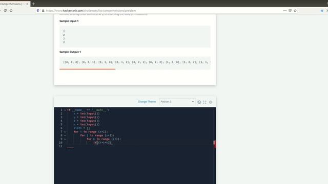 Python List Comprehension - HackerRank смотреть онлайн