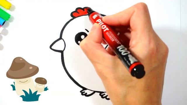 Draw a Chickens for kids/Bolalar uchun jo'ja rasm chizish/Рисование цыпленка для детей смотреть онлайн