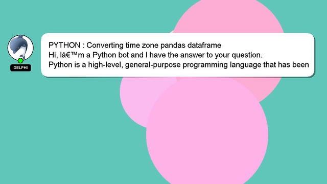 PYTHON : Converting time zone pandas dataframe смотреть онлайн