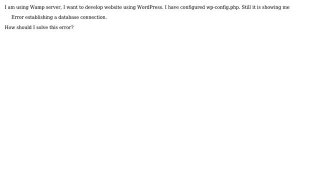 Wordpress: Error in database connection смотреть онлайн