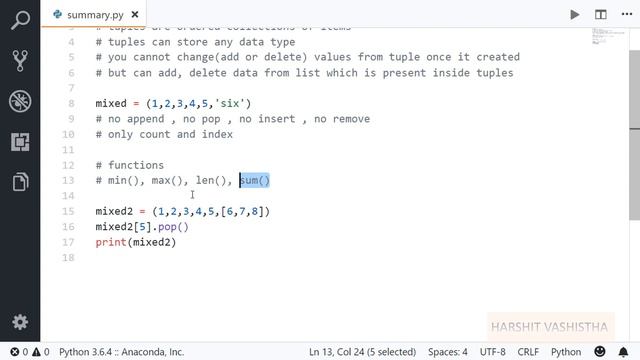 Chapter 6 Summary : Python tutorial 113 смотреть онлайн