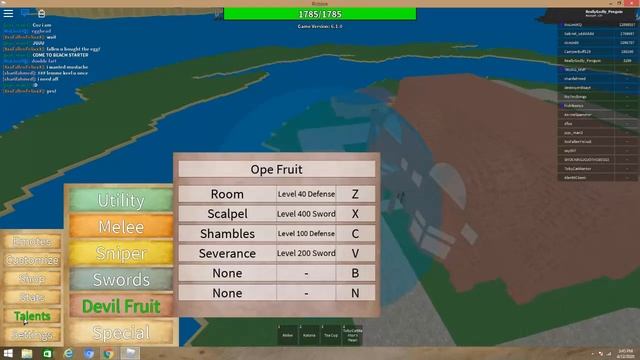 Roblox: One Piece Legendary- Ope Fruit Showcase смотреть онлайн