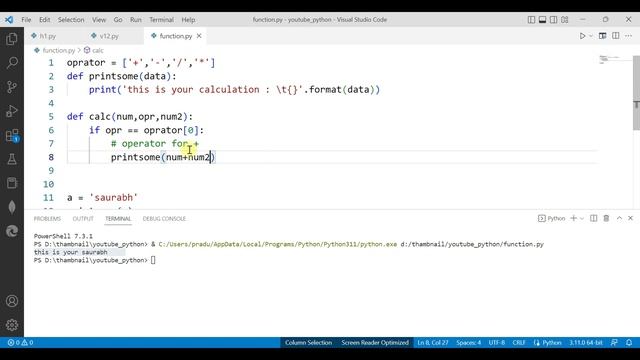 how to create function in python смотреть онлайн