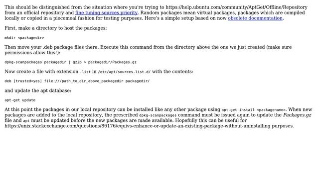 How to quickly create a local apt repository for random packages using a Debian based linux... смотреть онлайн