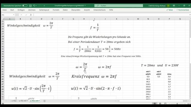 Teil 3 Sinusförmige Wechselspannung in Abhängigkeit von der Zeit unter Excel. Verwendung d. Frequen смотреть онлайн
