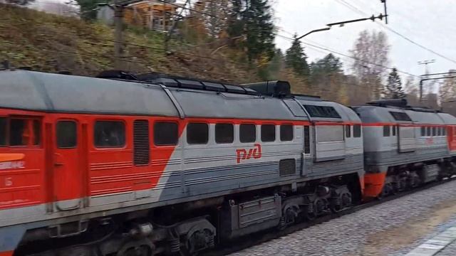 2М62-0552 следует по перегону Пери-Токсово. смотреть онлайн