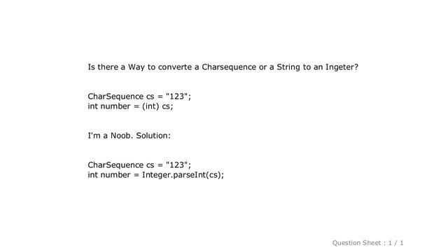 Android : CharSequence to int смотреть онлайн