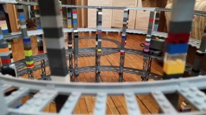 Lego train . Лего поезд . Спиральный мост . Железная дорога.