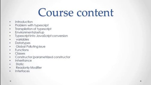 01 typescript course overview смотреть онлайн