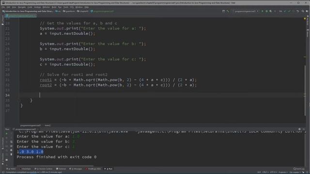 Intro to Java Chapter 03 Exercise 01 - Algebra: solve quadratic equations смотреть онлайн