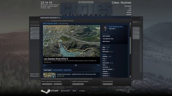 Installing a mod from the steam workshop in Cities Skylines