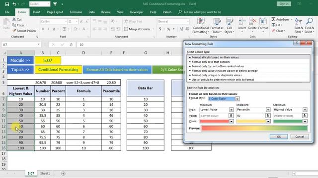 Power bi bangle Excel conditional formatting P 2 (Format all cells based on their values) смотреть онлайн