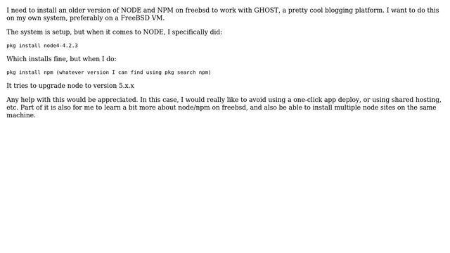 Unix & Linux: Using an older version of Node and NPM on FreeBSD смотреть онлайн