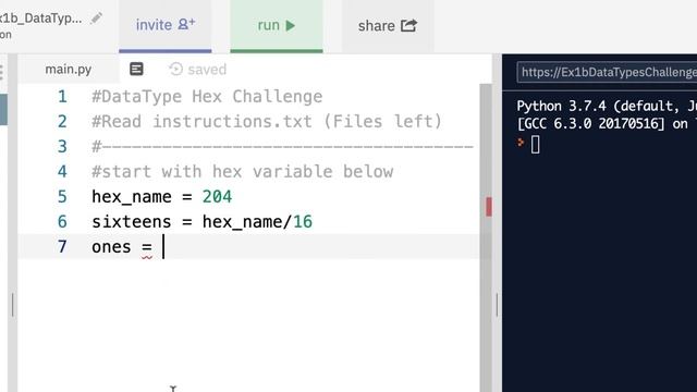 csc121-hexdatachallenge смотреть онлайн