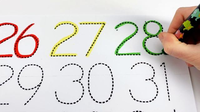 Числа от 1 до 50 для Детей! Обводим Цифры Яркими Карандашами!