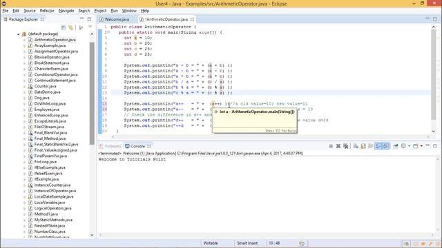 Java - Arithmetic Operator смотреть онлайн