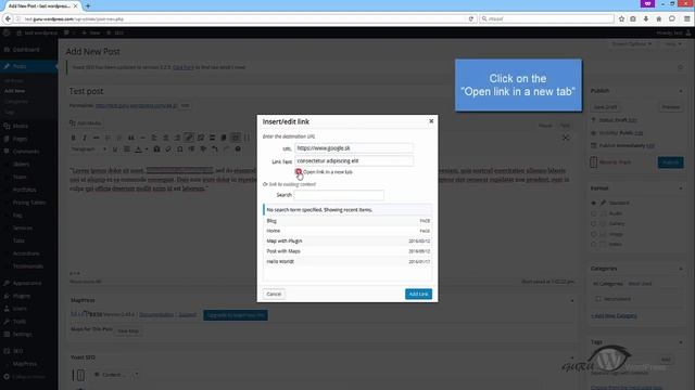 How to insert link in to open in a new tab at Wordpress (tutorial 2017) смотреть онлайн